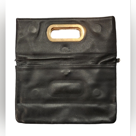 Aldo Black and Metal Gold Handle Bag - Picture 3 of 4